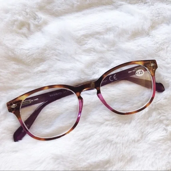 Lexi Purple & Brown Round Rim Reader Glasses - Picture 11 of 11